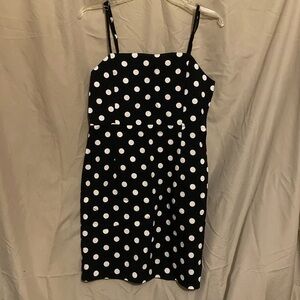 Black body con dress with white spots